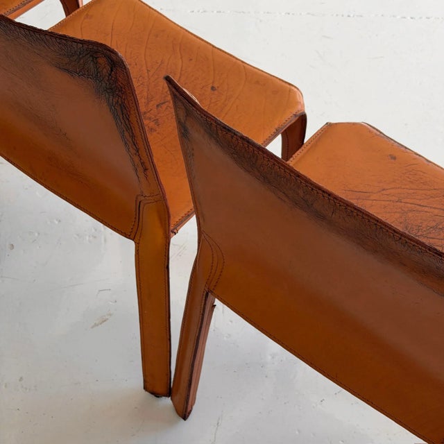 Brown Late 20th Century Leather Cab Chairs by Mario Bellini for Cassina For Sale - Image 8 of 11