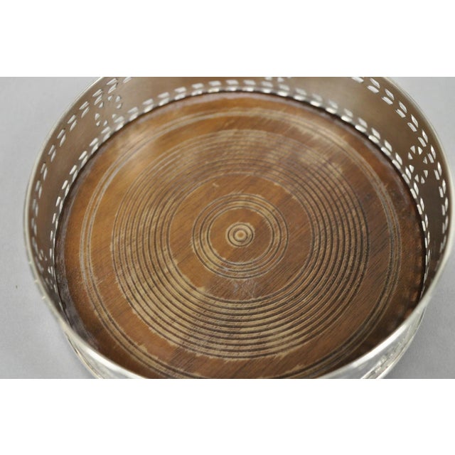 Metal Vintage Stieff Smithsonian Silver Plated Presidential Wine Bottle Coaster - a Pair For Sale - Image 7 of 11