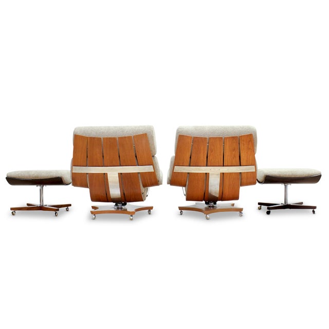 Beige Pair of Mid Century Housemaster Lounge Chairs Attributed to G Plan For Sale - Image 8 of 18