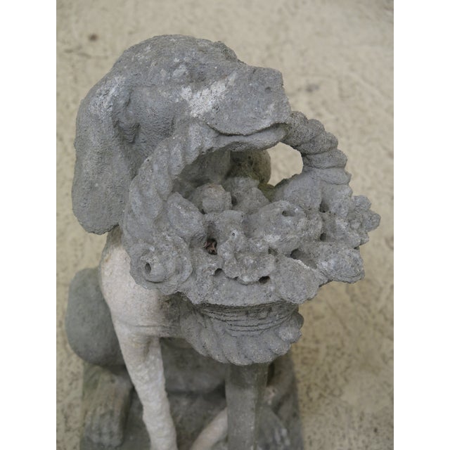 1900d Antique Cement Dog W Basket Garden Statues A Pair Chairish