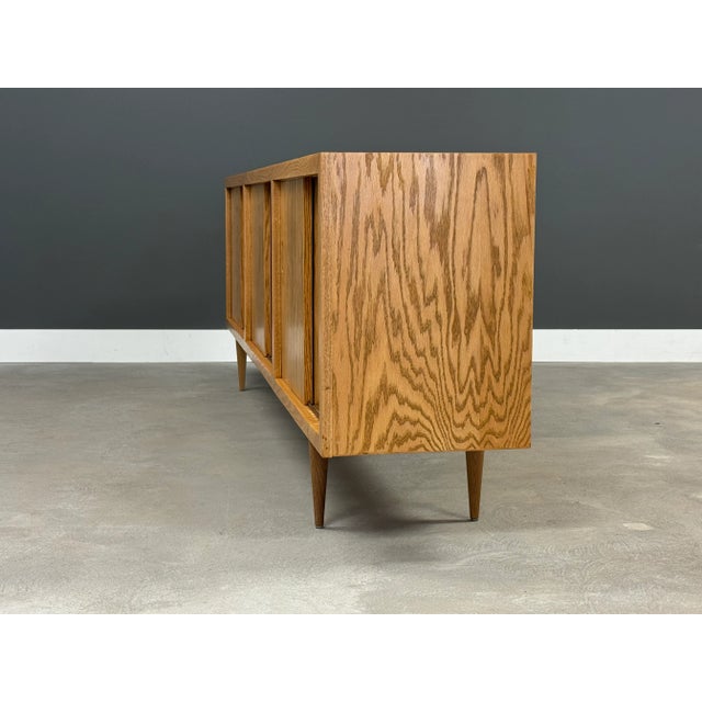 Mid-Century Modern 1970s Refinished Oak Sideboard Credenza For Sale - Image 3 of 10