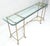 Maison Jansen Italian Hoof Feet Brass Frame Base 3/4" Glass Top Console Hall Table For Sale - Image 4 of 13