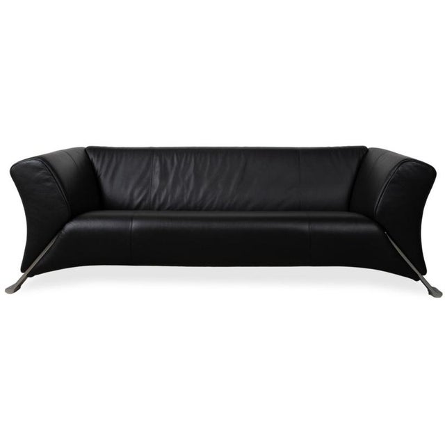322 3-Seater Sofa in Black Leather from Rolf Benz For Sale - Image 11 of 11