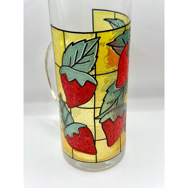 1960s Vintage West Virginia Glass Strawberry Pitcher For Sale - Image 5 of 6