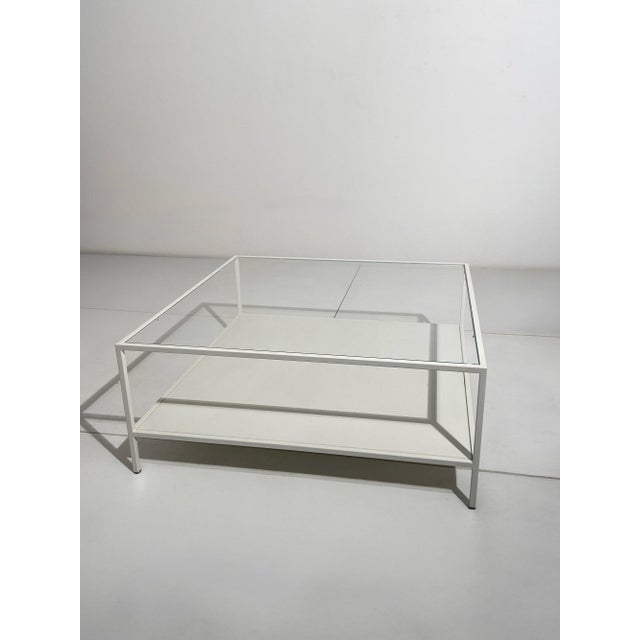 Metal White Lacquered Metal Coffee Table with Double Shelf, 2006 For Sale - Image 7 of 7