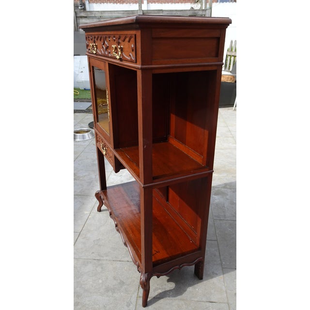Art Nouveau Small Cabinet Display with Glass, 1920s For Sale - Image 4 of 18