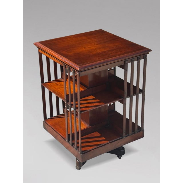 19th Century Victorian Mahogany Revolving Bookcase, 1880s For Sale - Image 4 of 10