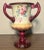 1889-1906 American Ceramic Art Studio Belleek Porcelain Hand Painted Rose Motifs Loving Cup Vase For Sale - Image 4 of 10
