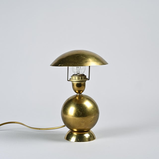 Metal Gilt Brass Table Lamps from Creation Mathias, France, 1970, Set of 2 For Sale - Image 7 of 9