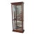 1980s Pulaski Lighted Glass Curio Cabinet With Mirrored Back For Sale