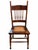 Coffee Antique Oak Pressed-Back Dining Chair With Cane Seat and Turned Spindles For Sale - Image 8 of 8