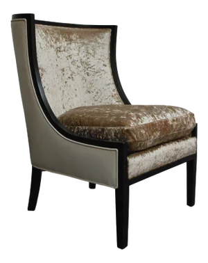 Crushed Velvet Occasional Chair With Leather