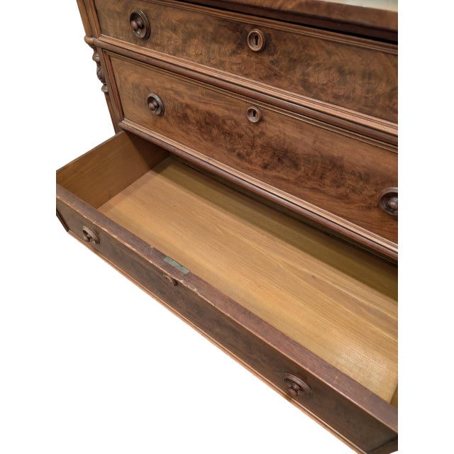 Victorian Late 19th Century Victorian Eastlake Dresser With Candle Stands and Diamond Dust Mirror For Sale - Image 3 of 8