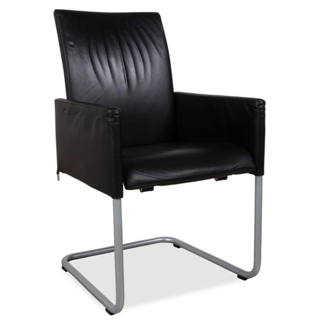 D2 Chairs in Black Leather from Hülsta, Set of 6 For Sale - Image 4 of 18