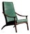 Highback Lounge Chair in Teak and Green Leather from Arne Hovmand-Olsen, 1960s For Sale