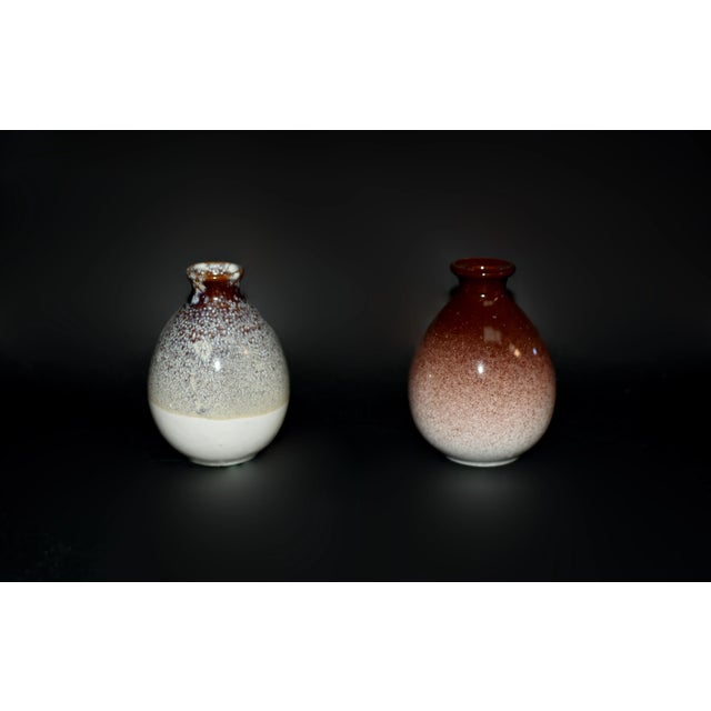 2020s Japanese Jian Ceramic Vases 5 Wine Bottles Hand Painted Wabi Sabi For Sale - Image 5 of 12