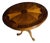 Vintage Round Wood Pedestal Table With Starburst Inlay For Sale