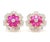 3.12 Carat Ruby and 1.15 Carat Diamond Geometric Flower 18k Gold Earring, A Pair For Sale - Image 9 of 15