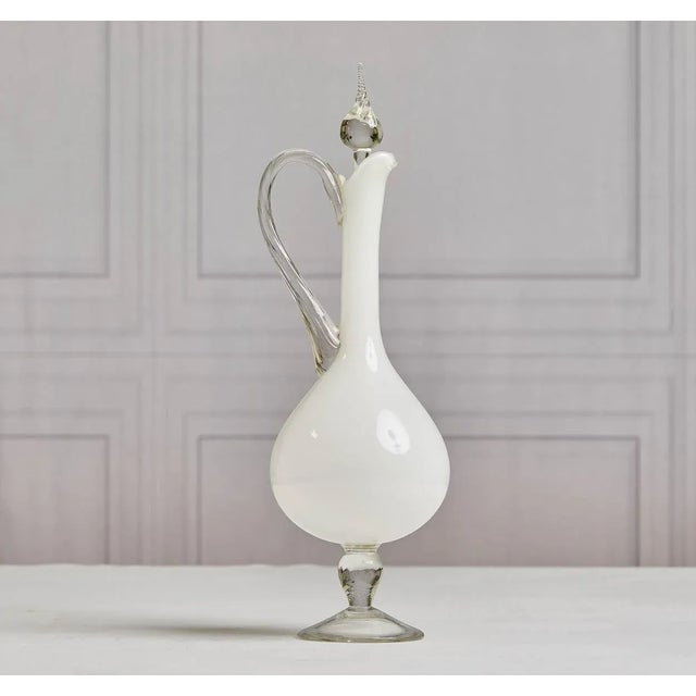 Pair of Mid Century Italian Cased Murano Glass Decanters For Sale - Image 4 of 8