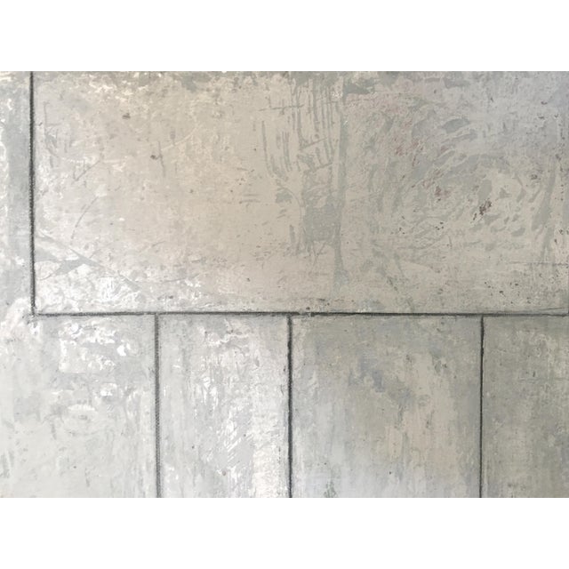 Geometric Abstract Oil Painting With Silver Leaf by Stephen Cimini