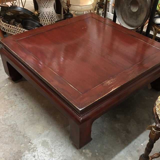 Ethan Allen Ming Style Cherry Veneer Coffee Table Chairish