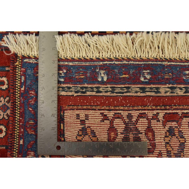 Gabbeh Rug 5′ X 6’4” Red Wool Vintage Tribal Hand-Knotted Oriental Carpet For Sale - Image 14 of 14
