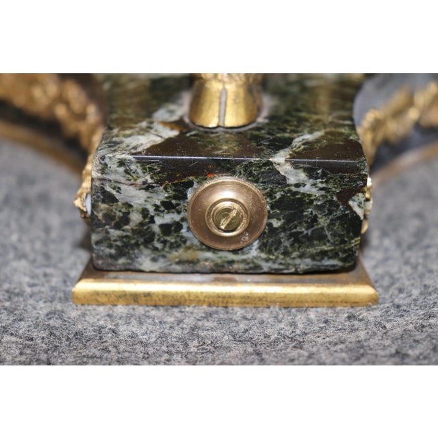 1900s Fine Quality Rams Head Bronze Ormolu French Empire Marble Rams Head Lamps - a Pair For Sale - Image 9 of 13