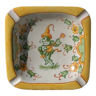 Vintage Italian Signed “Jester” Ashtray For Sale