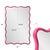 Plastic Maya Rectangular Waved Edge Mirror in Glossy Hot Pink For Sale - Image 7 of 11