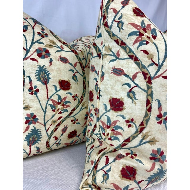 Transitional Carolina Irving "Kandyli" in Rose/Blue 22" Pillows-a Pair For Sale - Image 3 of 3