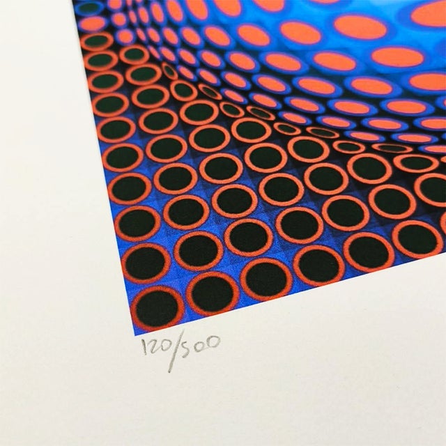 Victor Vasarely 1970s After Victor Vasarely Limited Numbered Edition Lithograph. For Sale - Image 4 of 7