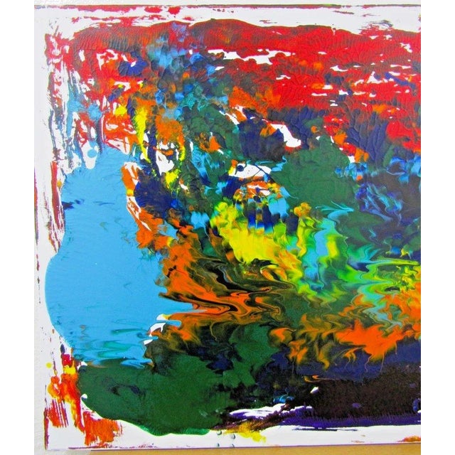 Artist Mark Adler Vibrant Contemporary Abstract Acrylic Painting on Canvas Measures 48" wide, 1 1/2" deep and 30" tall....