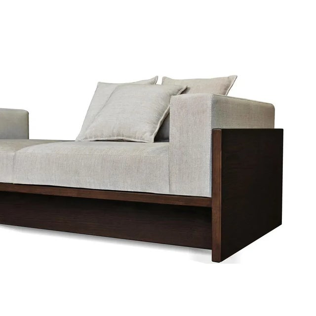 Concrete White Fabric & Smoked Oak from Chaplin Sofa For Sale - Image 4 of 5