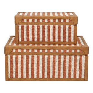 Kora Terracotta Cotton Jute Jewelry Box Set For Sale