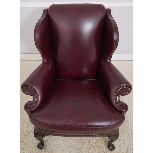 Age: C.2001 Details: Mahogany High Quality Construction Nice Rear Swooping Legs Traditional Style Tack Head Trim Well...