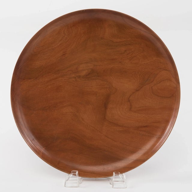 Cherry Wood Plate Handmade Hand Turned Craftsman Wooden Vintage For Sale - Image 12 of 12