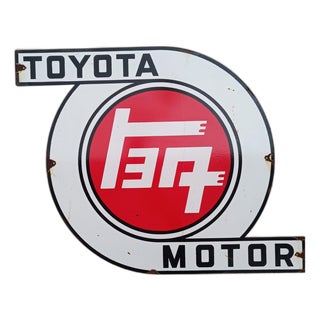 Vintage Toyota Motor Sign Advertising 2026 Reproduction 1.3mm Steel Teq Japanese Logo For Sale