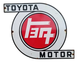 Vintage Toyota Motor Sign Advertising 2026 Reproduction 1.3mm Steel Teq Japanese Logo