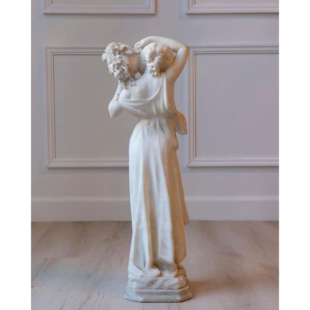 Late 19th / Early 20th-Century Volterra Alabaster Figure of a Flower Girl For Sale - Image 4 of 18