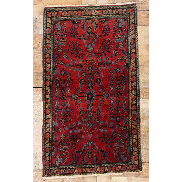 Antique Red Persian Sarouk Rug - 02'03 X 03'10 For Sale - Image 9 of 9
