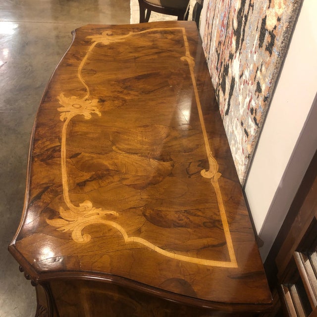 1990s Italian Walnut Shaped Two Drawer Chest of Drawers For Sale - Image 4 of 12