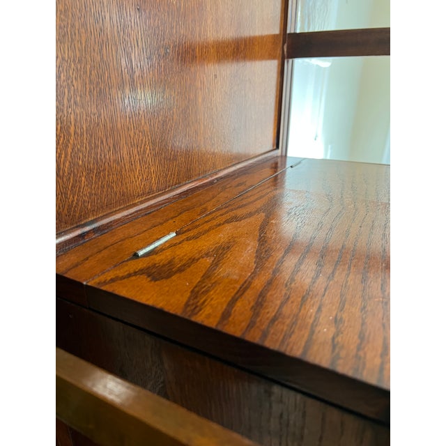 Wood Antique Harris Lebus Quarter-Sawn Oak Hall Tree - Restored For Sale - Image 7 of 18