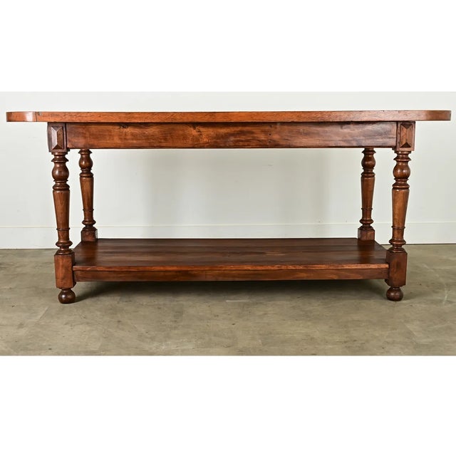 French 19th Century Oak Kitchen Island Work Table For Sale - Image 11 of 12