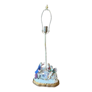 Vintage Porcelain Musician Trio Figural Table Lamp L. C. Co, Japan.