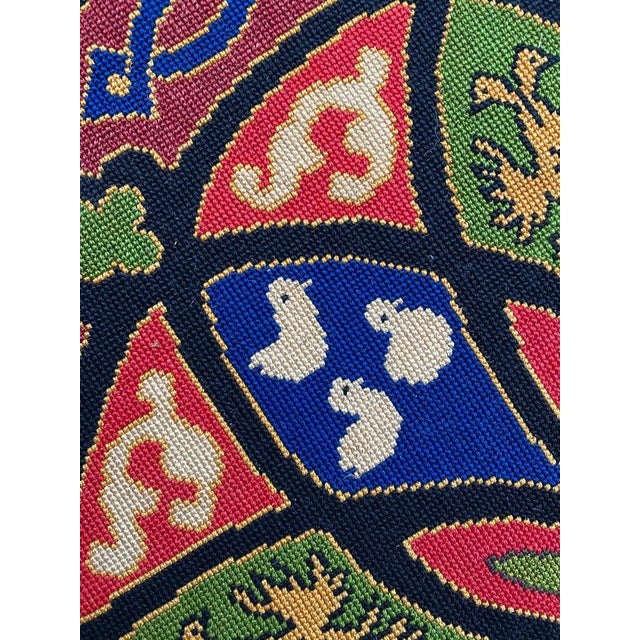 Antique French Needlepoint Round Tapestry, 1890s For Sale - Image 3 of 16