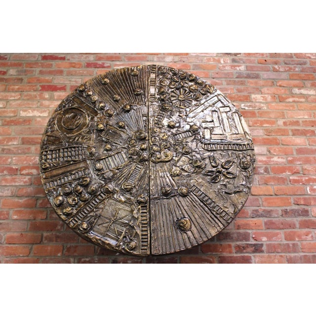 Brutalist wall-mounted disc bar designed by Adrian Pearsall for Craft Associates inspired by the PE-122 bar designed by...