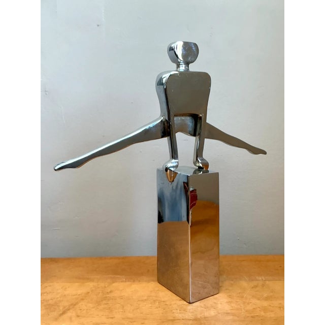 Metal Vintage Chrome Figurative Sculpture For Sale - Image 7 of 12