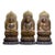 1930s Set of Three Carved Shoushan Stone Buddhas (Triple Gem / Triratna) — Seated With Halo & Lotus Base For Sale