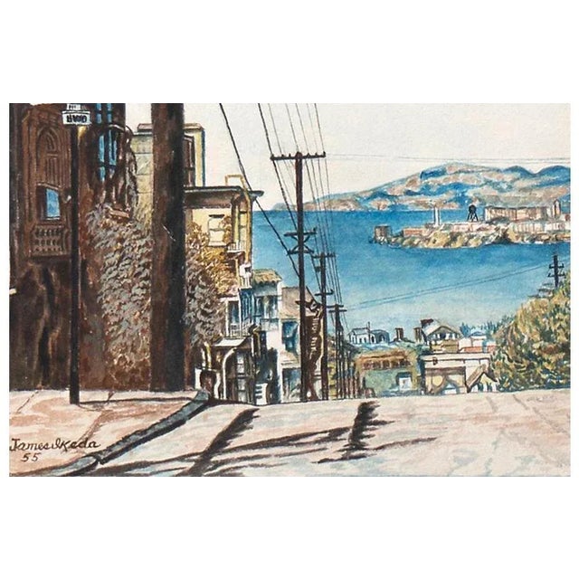 Traditional 'San Francisco Bay From Hyde St', James Ikeda; 1955 For Sale - Image 3 of 7