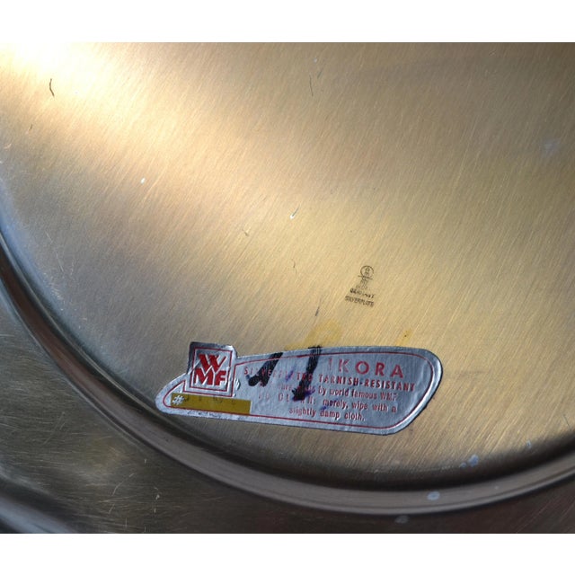 W M F Ikora Germany Silverplate Round Platter Serving Tray 1970 For Sale - Image 10 of 12